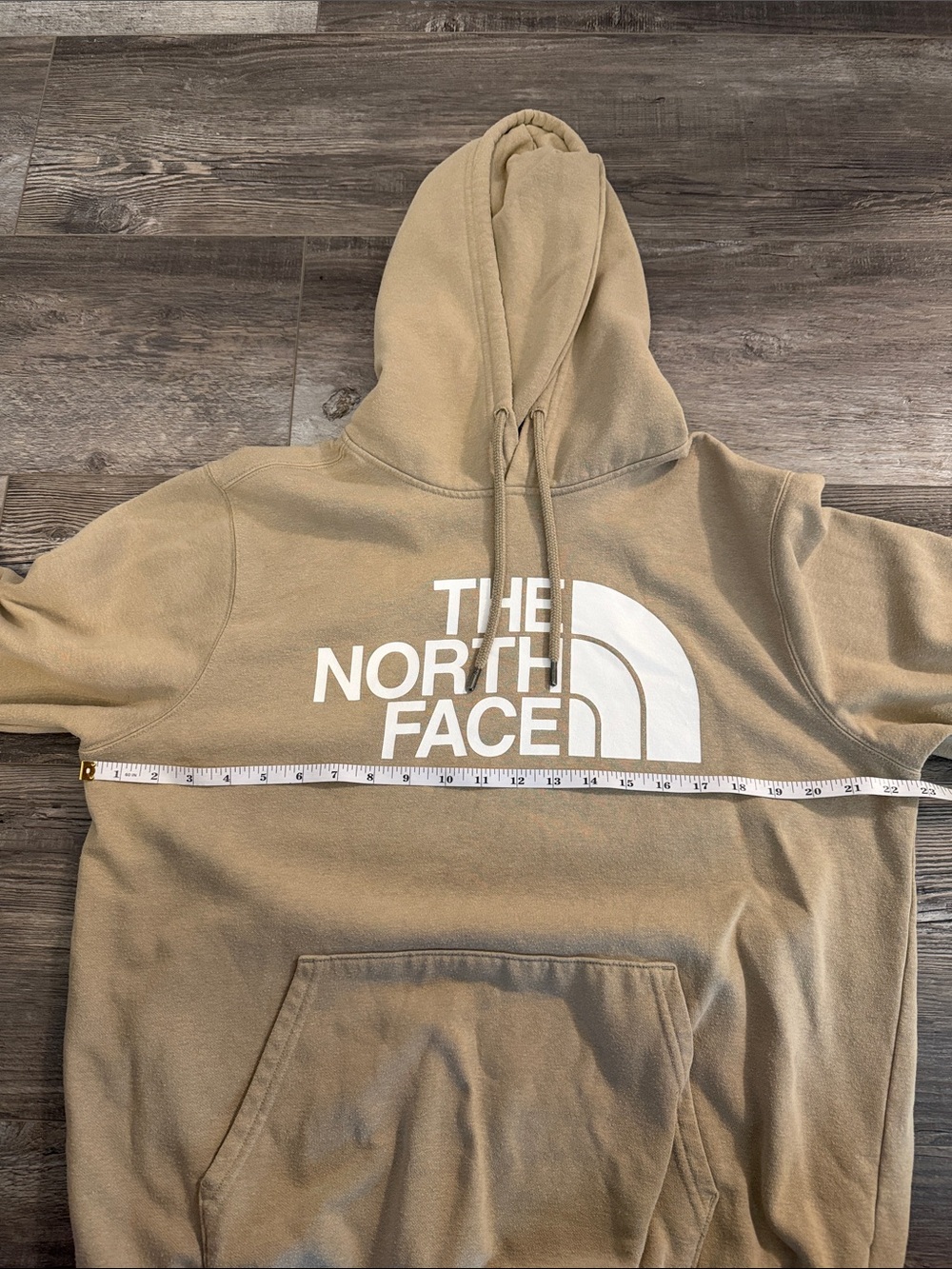 The North Face Men's Beige Crewneck Hoodie with White Logo - Picture 2 of 3